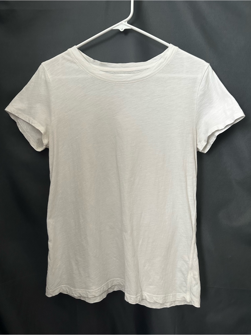 Athleta Organic Daily Crew White Short Sleeve Tee Cotton Casual Women’s Medium